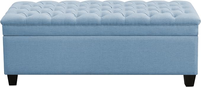 WUTUTUEE 51" Fabric Storage Ottoman Bench, Upholstered Rectangle End of Bed by WUTUTUEE