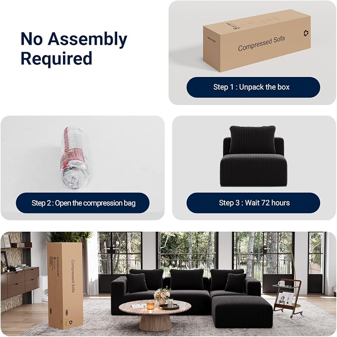 Avenco 35.4” Modular Ottoman, Corduroy Fabric, Zero Assembly Multifunctional - Image 5