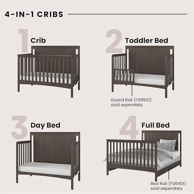 Child Craft Scout 4-in-1 Convertible Baby Crib Nursery Furniture Set - Image 3