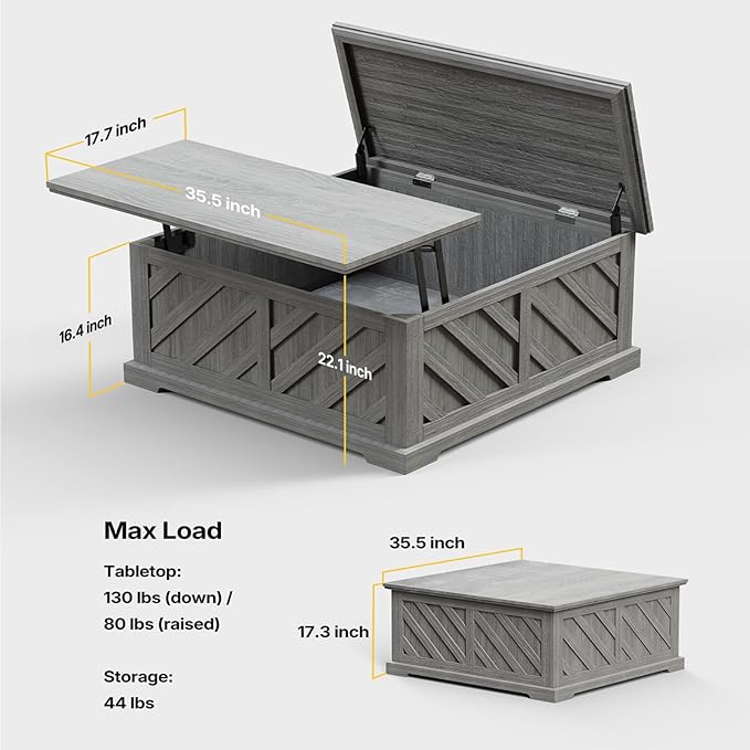 Amada Lift Top Coffee Table - Image 3