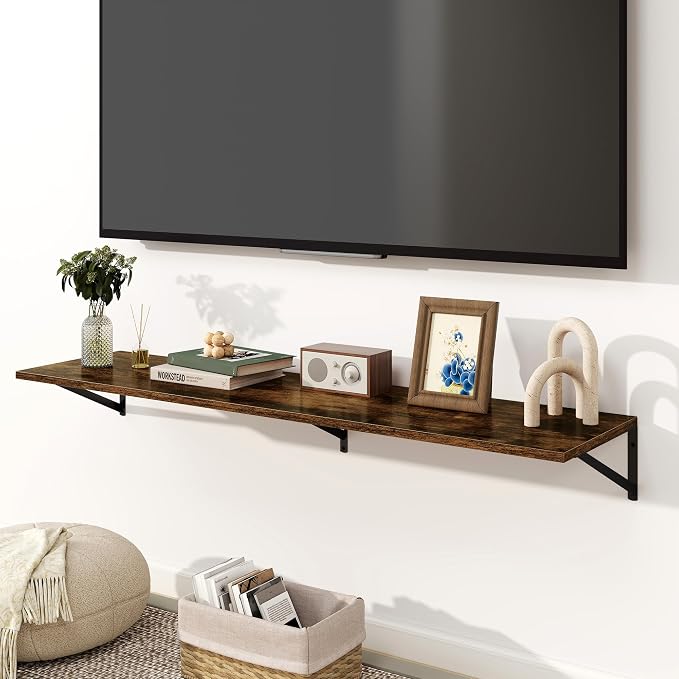 Fun Memories Floating Shelves for Wall, 12 Inch Deep Floating Shelves Set of 2 - Image 2
