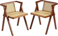 Furlide Rattan Dining Chairs Set of 2, Mid-Century Accent Armchair, Wicker Chair by Furlide