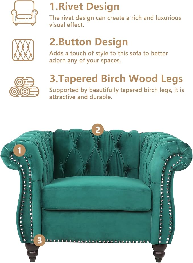 AVZEAR Living Room Accent Chair, Upholstered Sofa Chair Single Sofa Chair - Image 6