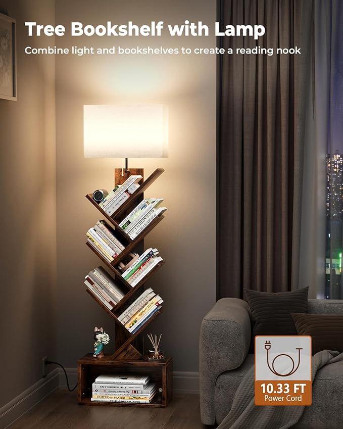 Evermagin 6 Tier Tree Bookshelf - Image 3