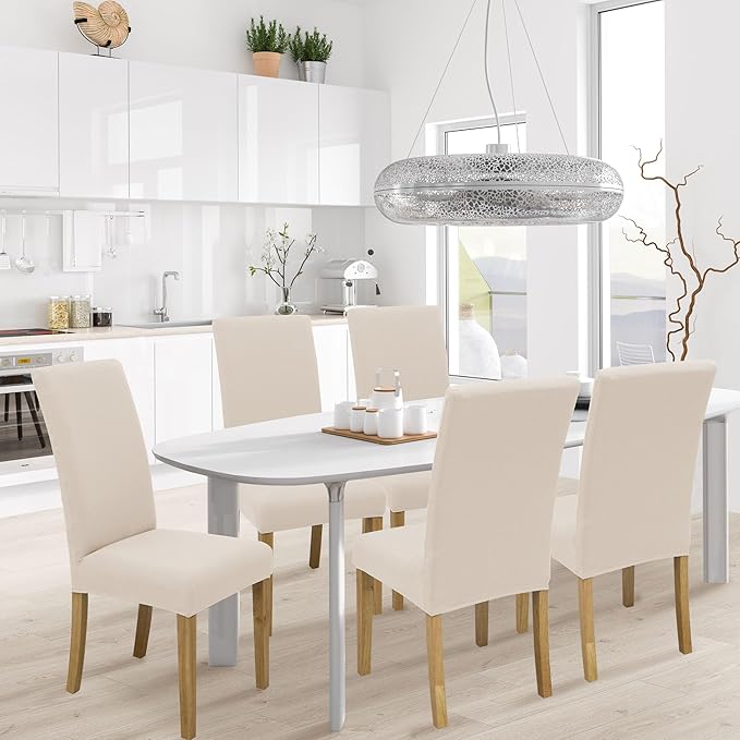 BIETYONE Stretch Dining Chair Covers Set of 4, Soft Removable Washable Kitchen - Image 2