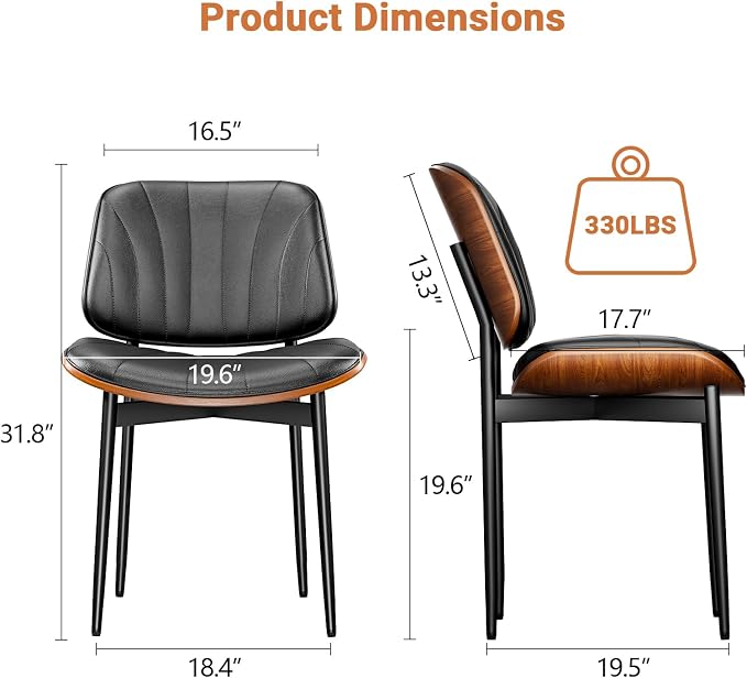 YaFiti Dining Chairs Set of 4, Dining Room and Kitchen Chairs, Mid Century - Image 2