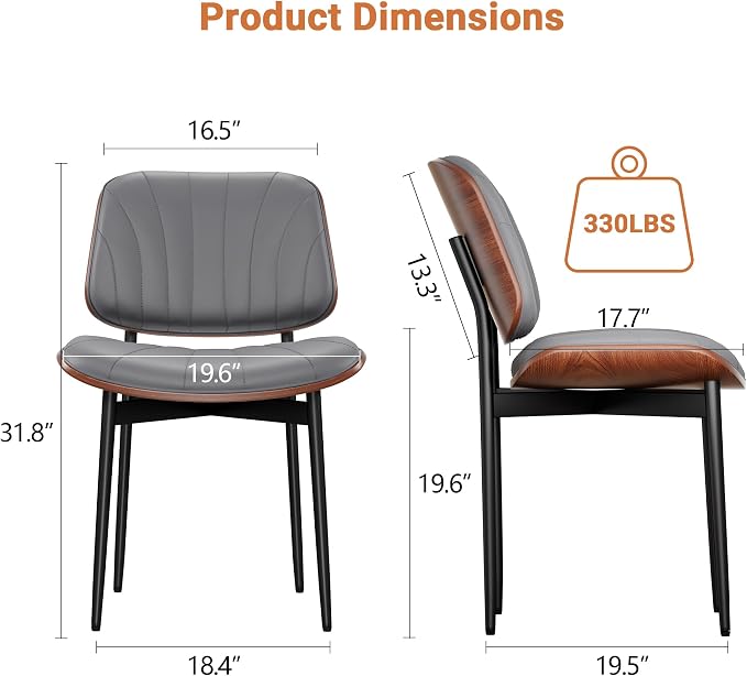 YaFiti Dining Chairs Set of 4, Dining Room and Kitchen Chairs, Mid Century - Image 2