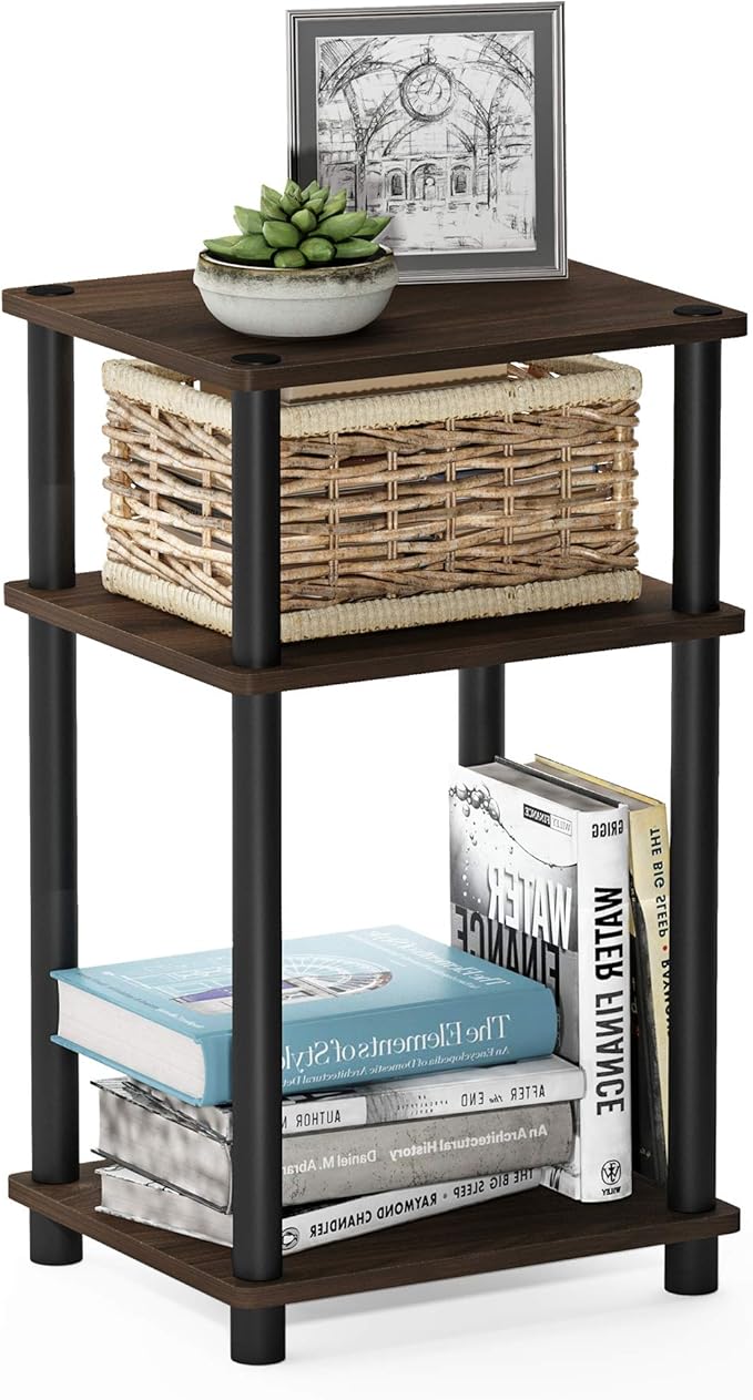 Furinno JUST Side Table, 3-Tier End Table, Open Shelves Night Stand, Bedside by Furinno-FitsYourSpaceFitsYourBudget