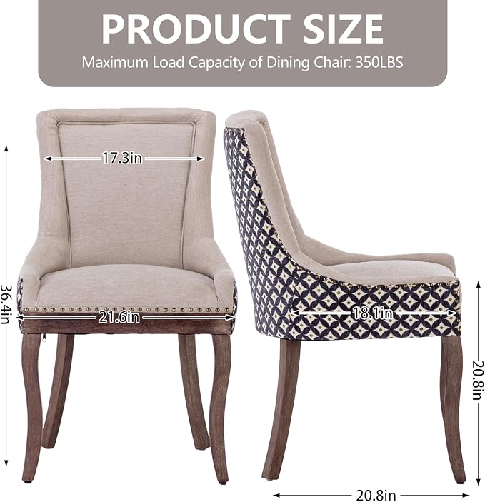 Modern Dining Chairs Set of 4, High Back Dining Chairs Side Chairs - Image 3