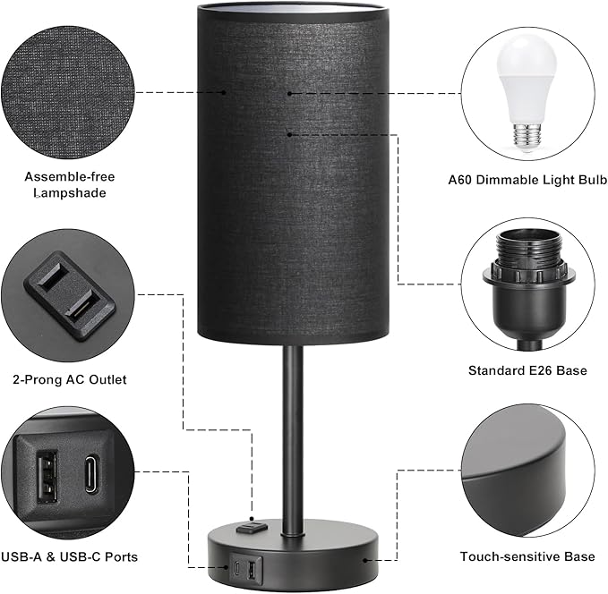 Fenmzee Touch Nightstand Lamp - Image 5
