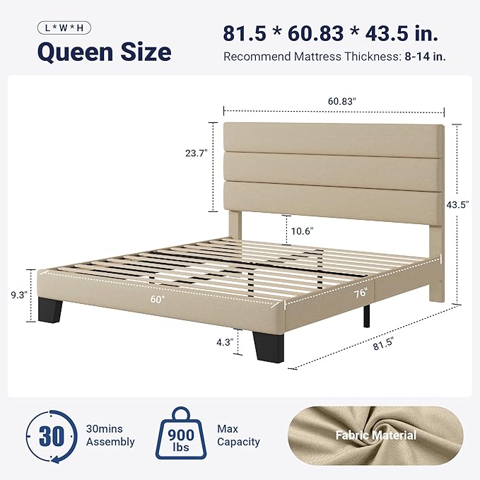 Allewie Queen Size Platform Bed Frame - Image 2