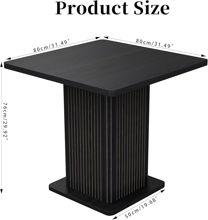 Small Black Dining Table for 2-4, 31.5 Inch Farmhouse Square Kitchen Table - Image 2