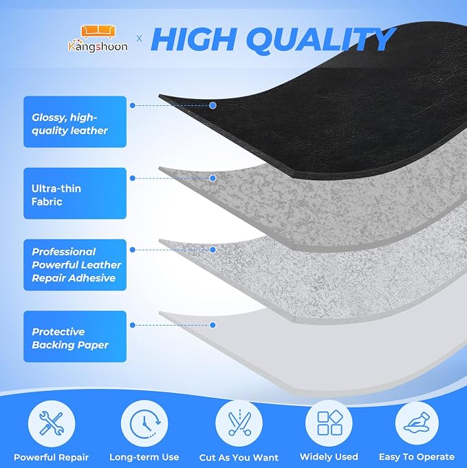 Kangshoon Leather Repair Patches, 3.5X79 Inch Self-Adhesive Leather Repair Tape - Image 7