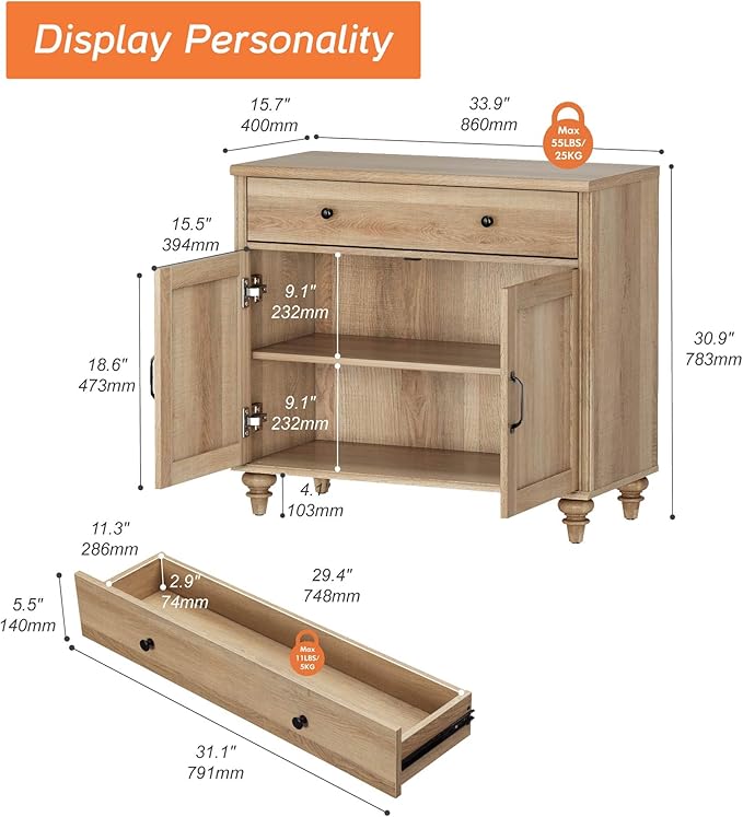 WAMPAT TV Stand for 43 inch TV - Image 3