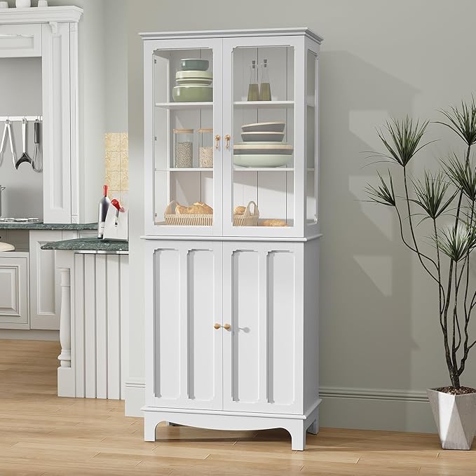 ARTPOWER 72" Freestanding Kitchen Pantry Storage Sideboard, Classical Tall by PowerofArtBetterforLife