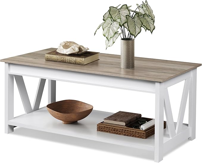 WLIVE Coffee Table, Wood Center Table - Image 9