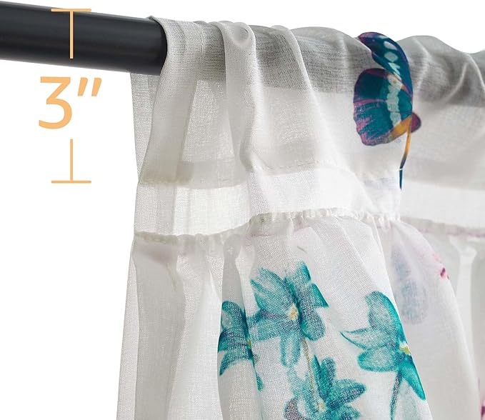 jinchan Floral Ruffled Valance Curtain - Image 8