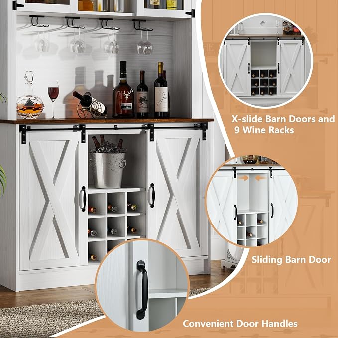 4ever2buy Farmhouse Coffee Bar Cabinet - Image 5