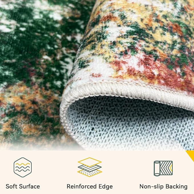 RELEANY Washable Area Rugs 2'x3' Non-Slip Modern Abstract Soft - Image 3