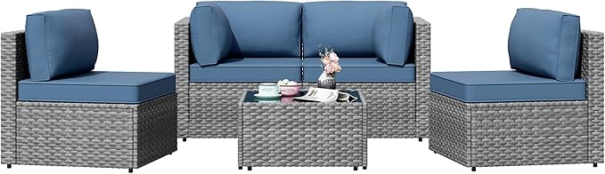 Patio Furniture Sets, 5 Piece Outdoor Sectional Sofas, Wicker Rattan Outdoor by Shintenchi%7CFurnitureMadeforRealLife