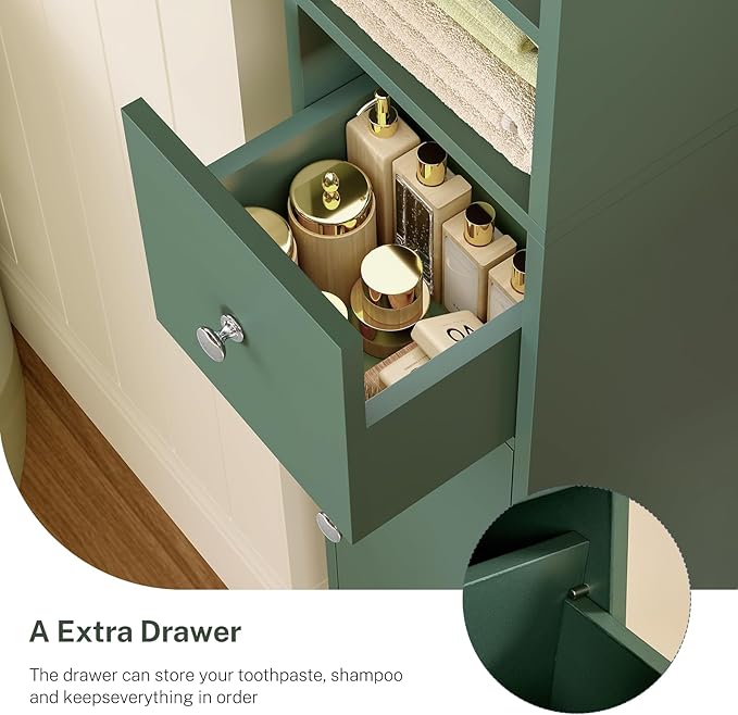 TEENFON Bathroom Cabinet, Narrow Bathroom Storage Cabinet - Image 6