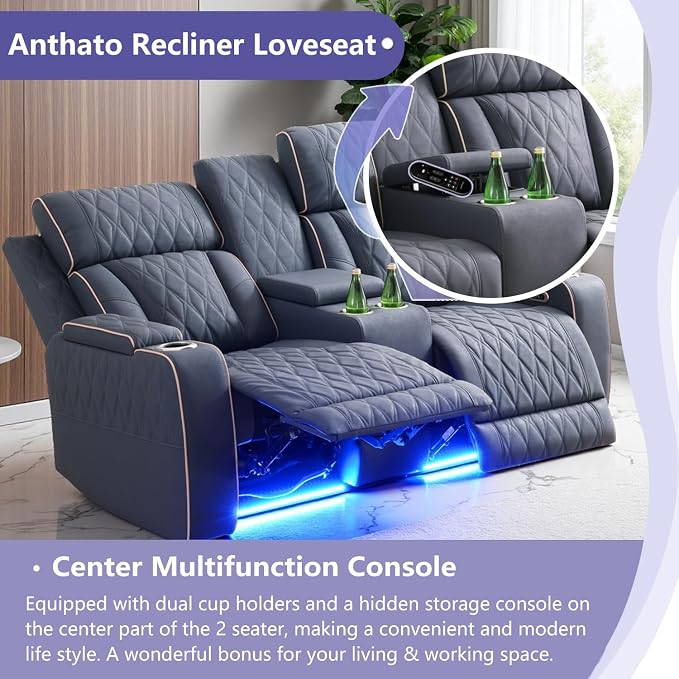 Power Reclining Sofa Set, Recliner Loveseat & 2 Chairs - Image 3