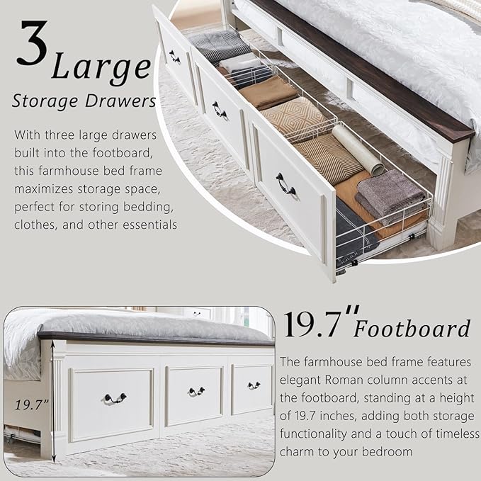 Aitjunz Farmhouse King Size Bed Frame - Image 5