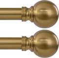 2 Pack Warm Gold Curtain Rods for Windows 28 to 48 Inch 1" Diameter Short Small by Unknown