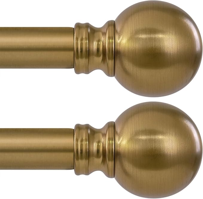2 Pack Warm Gold Curtain Rods for Windows 28 to 48 Inch 1" Diameter Short Small by Unknown