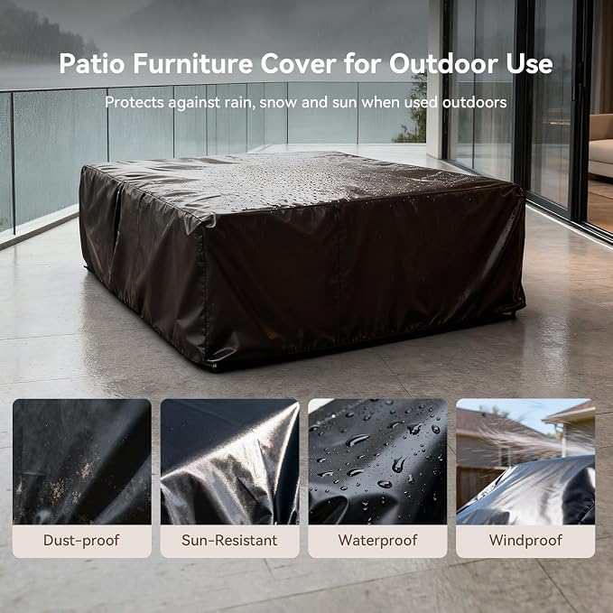 Aoxun Aluminum Patio Furniture Set, 4 Seats Sectional Metal Patio Furniture - Image 9