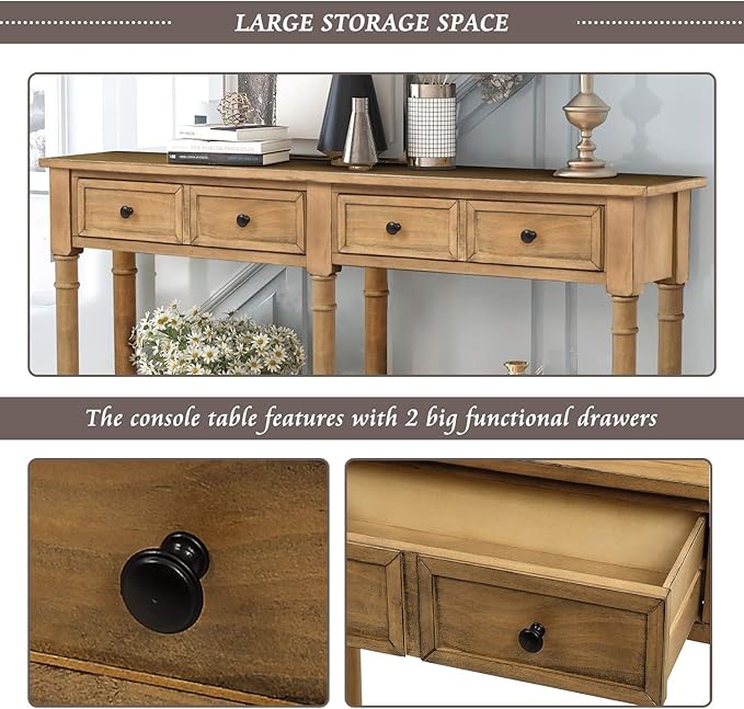 Merax Retro Console Table Sofa Table - Image 9