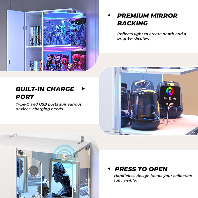 VersionTECH. Glass Display Cabinet - Image 7