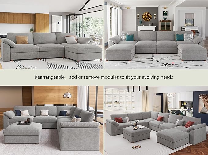 EASE MOOSE Oversized Modular Sectional Sofa, Modern Oversized L Shape Sectional - Image 8