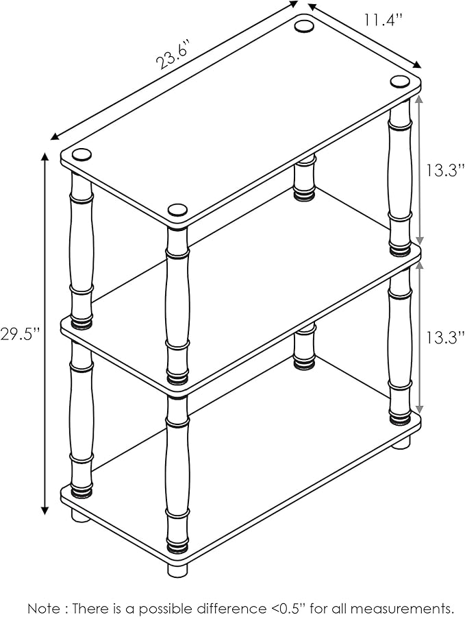 Furinno Turn-N-Tube 3-Tier Compact Multipurpose Shelf Display Rack - Image 3