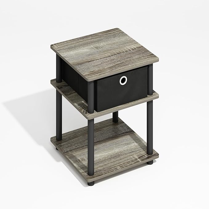 Furinno Turn-N-Tube Side Table, 3-Tier Square Modern End Table by Furinno-FitsYourSpaceFitsYourBudget