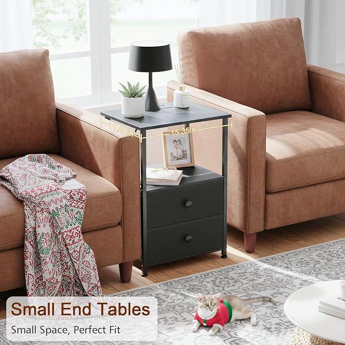 LOAKEKEL Night Stand Set 2, End Tables - Image 6