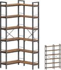 Huuger 6 Tier Bookshelf, L Shaped Corner Bookshelf by Huuger