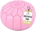 Marrakesh Gallery Genuine Leather Round Pouf Unstuffed by MarrakeshGallery