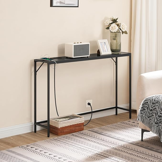 MAHANCRIS Console Table, Narrow Sofa Table, 43.3” Entrance Table - Image 4