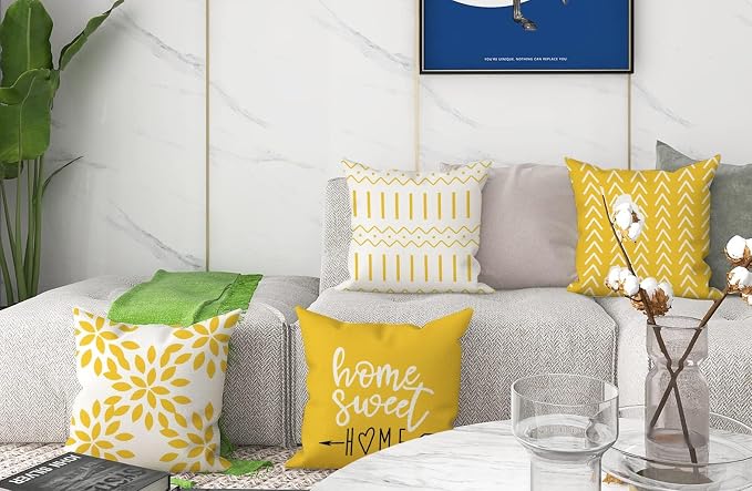 YCOLL Pillow Covers 16x16 Set of 4, Modern Sofa Throw Pillow Cover, Decorative - Image 7