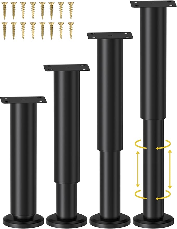 Wlrrcwdttc 4 Pcs Adjustable Height Bed Support Legs by Wlrrcwdttc