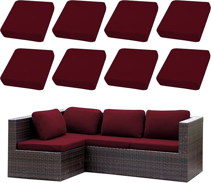 Outdoor Cushion Covers Set, Replacement by SUKAIKEQA
