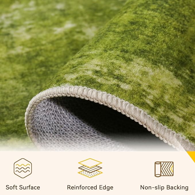 RELEANY Washable Area Rugs 9'x12' Non-Slip Modern Abstract Soft - Image 5