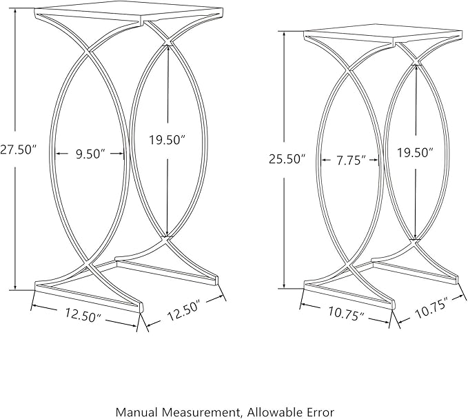 Glitzhome Nesting Side Tables, Coffee Tables Decorative Accent Tables - Image 2