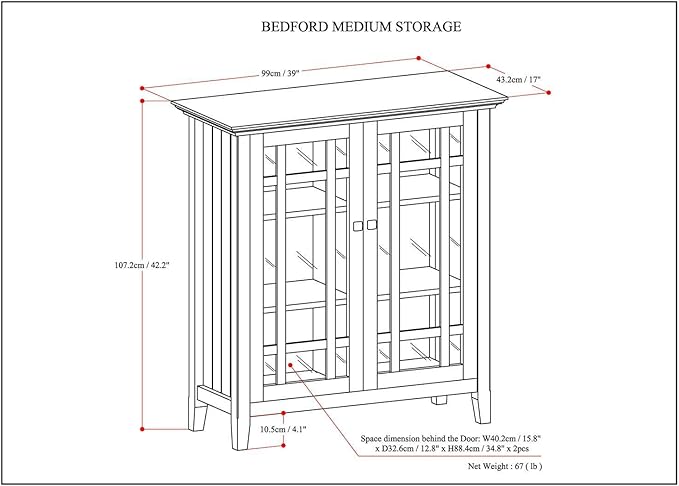 SIMPLIHOME Bedford Storage Cabinet - Image 3