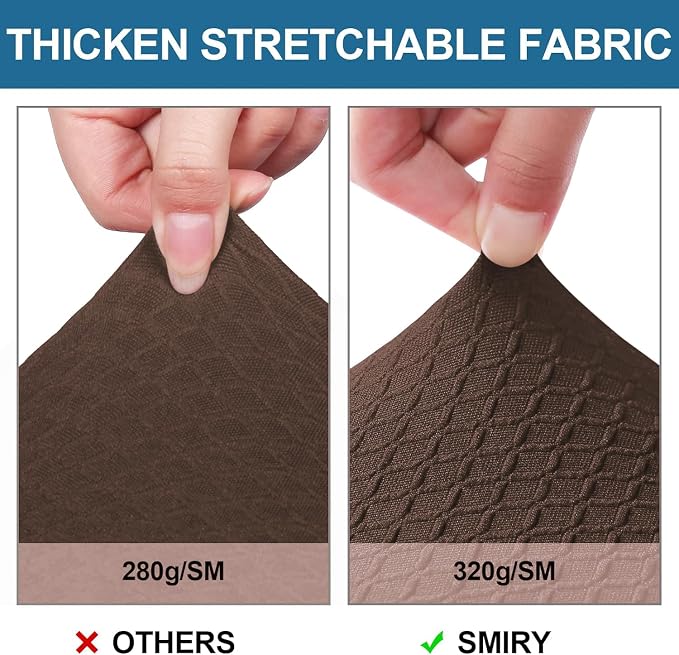 Smiry Waterproof Seat Covers for Dining Room Chairs Set of 4, Stretch Jacquard - Image 4