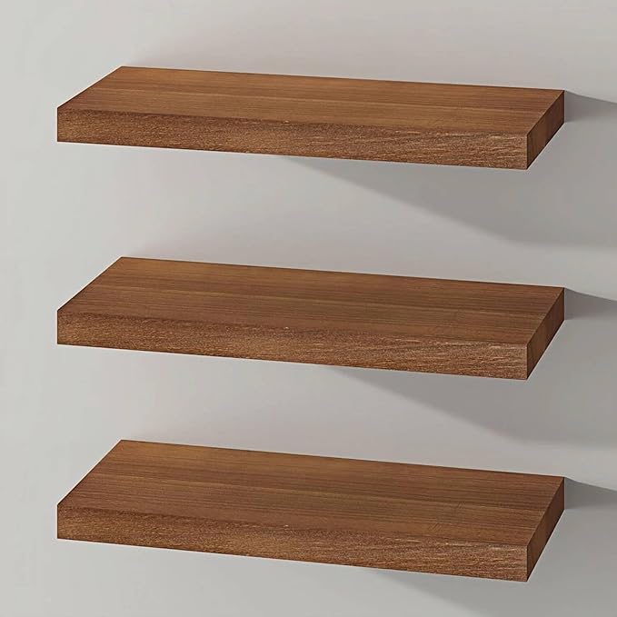SAUMONIERES Floating Shelves Wall Shelf Solid Wood by Saumonieres