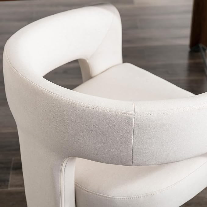 BESTANO Set of 3 Modern Linen Fabric Upholstered Dining Chairs - Image 6