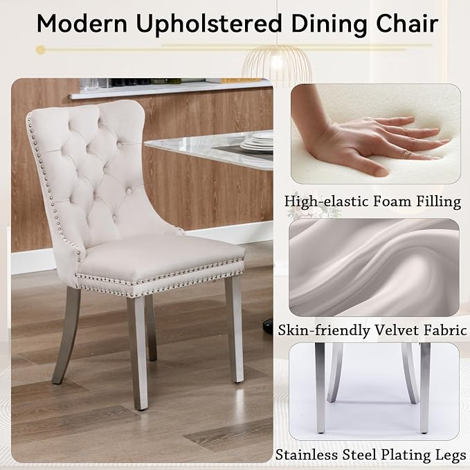Henf 63"-79" Dining Table Set for 4, 5 Pieces Extendable Dining Table and 4 - Image 5