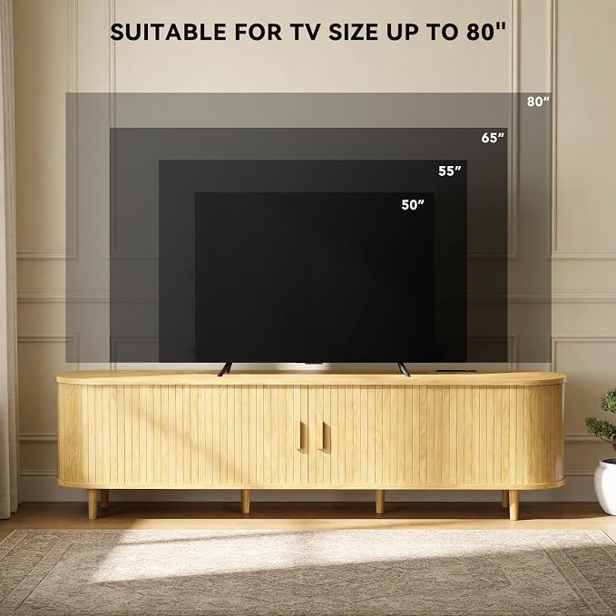 70" Mid Century Modern TV Stand - Image 7